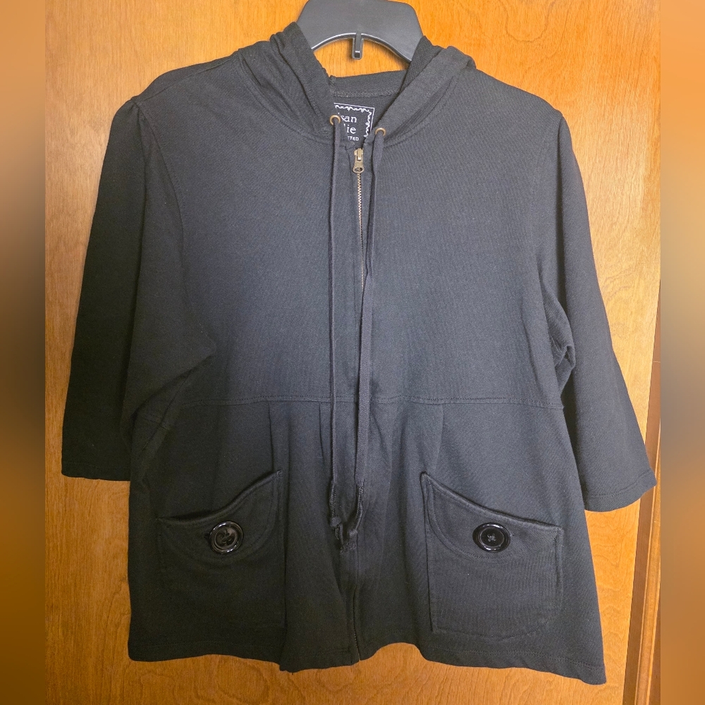 Black Avenue Artisan Zippered Hoodie - Picture 2 of 4